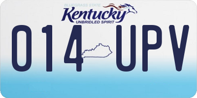 KY license plate 014UPV