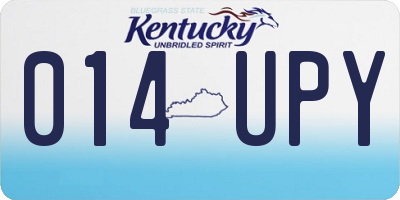 KY license plate 014UPY