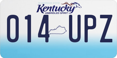 KY license plate 014UPZ
