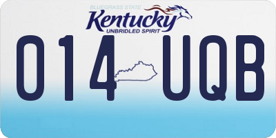 KY license plate 014UQB