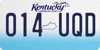 KY license plate 014UQD