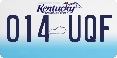 KY license plate 014UQF