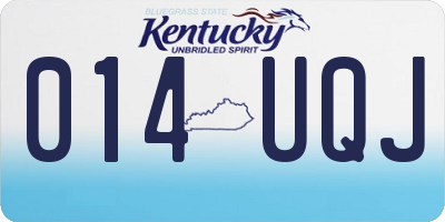 KY license plate 014UQJ