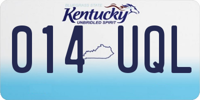 KY license plate 014UQL