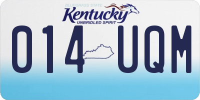 KY license plate 014UQM