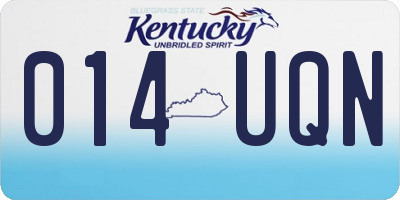 KY license plate 014UQN