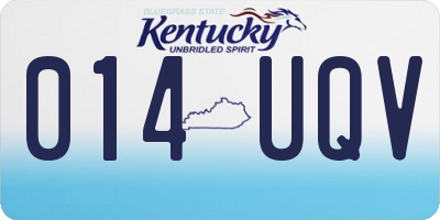 KY license plate 014UQV