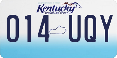 KY license plate 014UQY