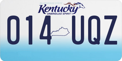 KY license plate 014UQZ