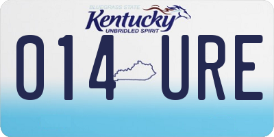 KY license plate 014URE