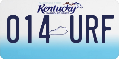 KY license plate 014URF