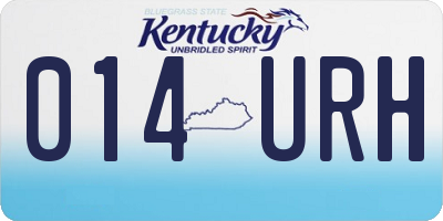 KY license plate 014URH