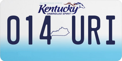 KY license plate 014URI