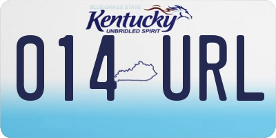 KY license plate 014URL