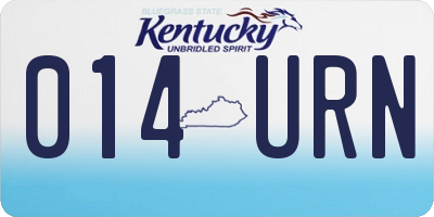 KY license plate 014URN
