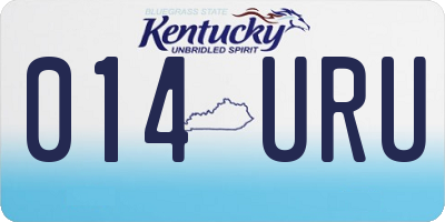 KY license plate 014URU