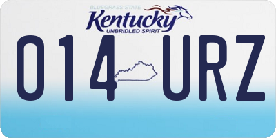 KY license plate 014URZ