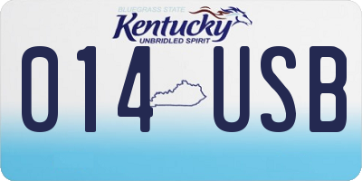 KY license plate 014USB