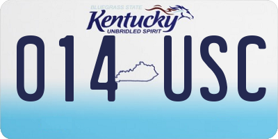 KY license plate 014USC