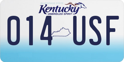 KY license plate 014USF