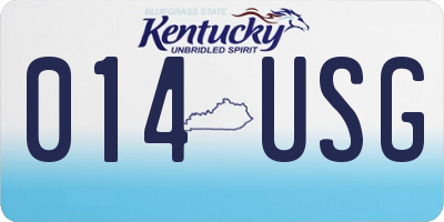 KY license plate 014USG