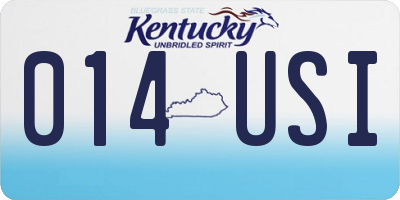 KY license plate 014USI