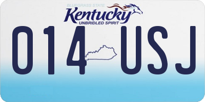 KY license plate 014USJ