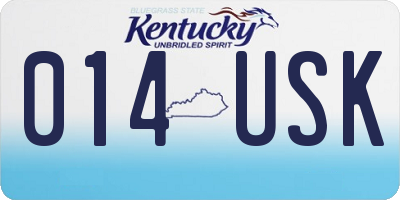 KY license plate 014USK