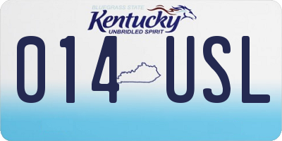KY license plate 014USL
