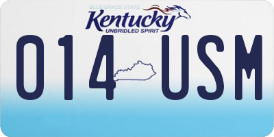 KY license plate 014USM