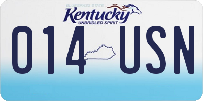 KY license plate 014USN