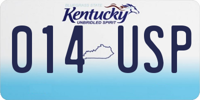KY license plate 014USP