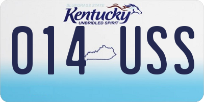 KY license plate 014USS