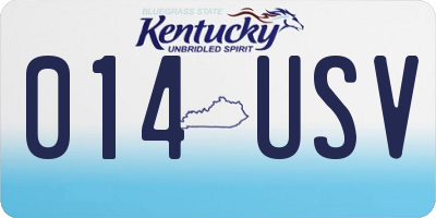 KY license plate 014USV