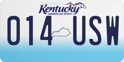 KY license plate 014USW