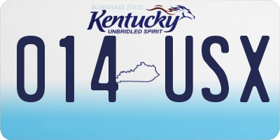 KY license plate 014USX