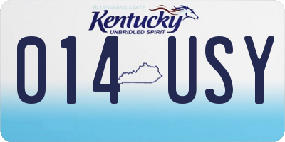 KY license plate 014USY