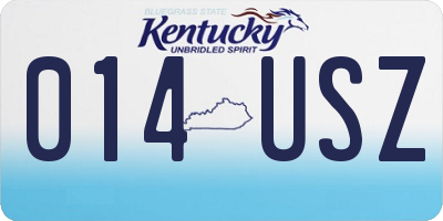 KY license plate 014USZ