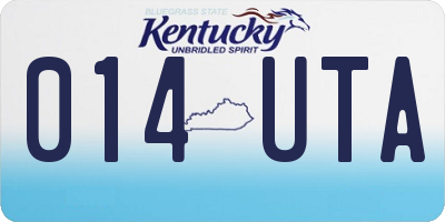 KY license plate 014UTA