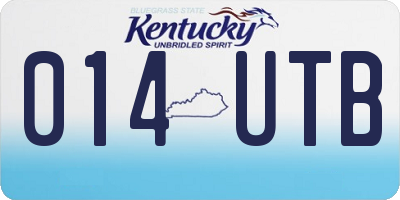 KY license plate 014UTB