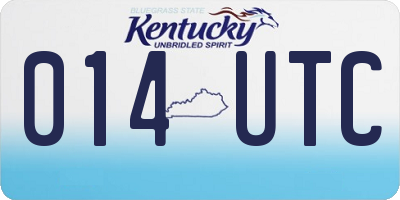 KY license plate 014UTC