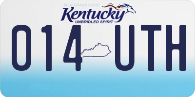 KY license plate 014UTH