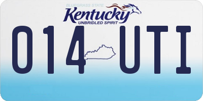KY license plate 014UTI