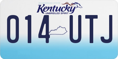 KY license plate 014UTJ