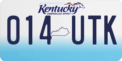 KY license plate 014UTK
