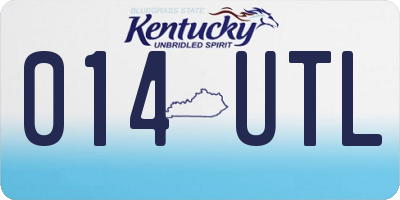 KY license plate 014UTL