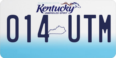 KY license plate 014UTM