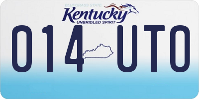 KY license plate 014UTO