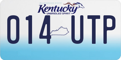 KY license plate 014UTP
