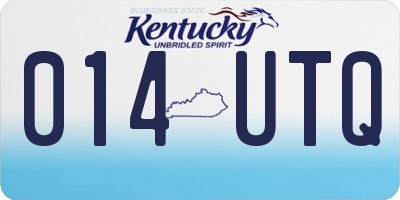KY license plate 014UTQ